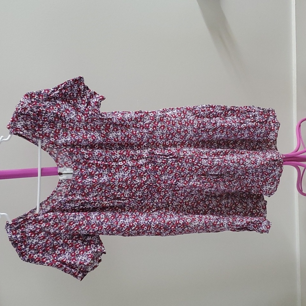 Floral Pink Purple Summer Dress w/ Back Zipper